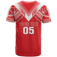 Custom Tahiti Football T Shirt Coat Of Arms Polynesian Tribal Pattern