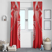 Tahiti Football Window Curtain Coat Of Arms Polynesian Tribal Pattern