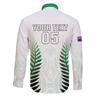 Custom New Zealand Fern Football Family Matching Short Sleeve Bodycon Dress and Hawaiian Shirt Simple Style