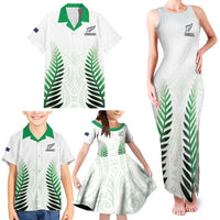 Custom New Zealand Fern Football Family Matching Tank Maxi Dress and Hawaiian Shirt Simple Style