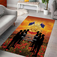 ANZAC Day Area Rug Remembrance Tribute Soldiers And Poppy Field LT05 - Polynesian Pride