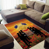 ANZAC Day Area Rug Remembrance Tribute Soldiers And Poppy Field LT05 - Polynesian Pride