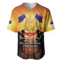 ANZAC Day Baseball Jersey Remembrance Tribute Soldiers And Poppy Field LT05 Orange - Polynesian Pride