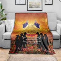 ANZAC Day Blanket Remembrance Tribute Soldiers And Poppy Field