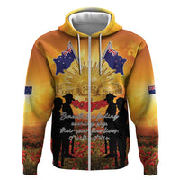 ANZAC Day Hoodie Remembrance Tribute Soldiers And Poppy Field