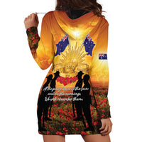 ANZAC Day Hoodie Dress Remembrance Tribute Soldiers And Poppy Field