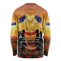 ANZAC Day Long Sleeve Shirt Remembrance Tribute Soldiers And Poppy Field