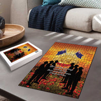 ANZAC Day Puzzle Remembrance Tribute Soldiers And Poppy Field