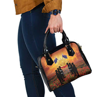 ANZAC Day Shoulder Handbag Remembrance Tribute Soldiers And Poppy Field LT05 - Polynesian Pride