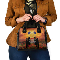 ANZAC Day Shoulder Handbag Remembrance Tribute Soldiers And Poppy Field LT05 - Polynesian Pride