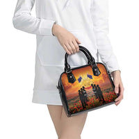 ANZAC Day Shoulder Handbag Remembrance Tribute Soldiers And Poppy Field LT05 - Polynesian Pride