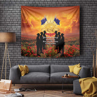 ANZAC Day Tapestry Remembrance Tribute Soldiers And Poppy Field LT05 Orange - Polynesian Pride