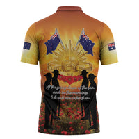 ANZAC Day Zipper Polo Shirt Remembrance Tribute Soldiers And Poppy Field LT05 - Polynesian Pride