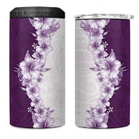 Hawaii Hibiscus Flowers 4 in 1 Can Cooler Tumbler Purple Polynesian Pattern LT05 One Size: 16 oz Purple - Polynesian Pride