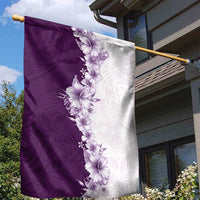 Hawaii Hibiscus Flowers Garden Flag Purple Polynesian Pattern