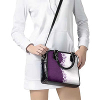 Hawaii Hibiscus Flowers Shoulder Handbag Purple Polynesian Pattern