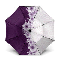 Hawaii Hibiscus Flowers Umbrella Purple Polynesian Pattern