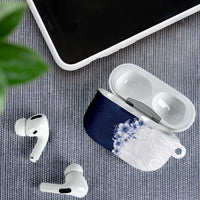 Hawaii Hibiscus Flowers AirPods Case Blue Polynesian Pattern