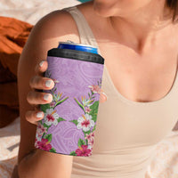 Hawaii Tropical Flowers 4 in 1 Can Cooler Tumbler Lavender Polynesian Tattoo Art LT05 - Polynesian Pride