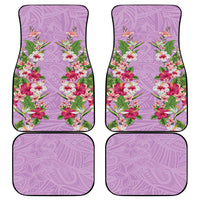 Hawaii Tropical Flowers Car Mats Lavender Polynesian Tattoo Art