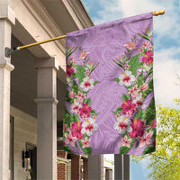 Hawaii Tropical Flowers Garden Flag Lavender Polynesian Tattoo Art