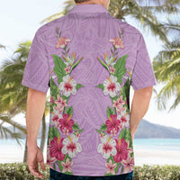 Hawaii Tropical Flowers Hawaiian Shirt Lavender Polynesian Tattoo Art LT05 - Polynesian Pride