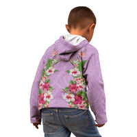 Hawaii Tropical Flowers Kid Hoodie Lavender Polynesian Tattoo Art LT05 - Polynesian Pride