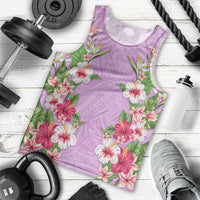 Hawaii Tropical Flowers Men Tank Top Lavender Polynesian Tattoo Art