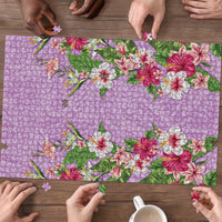 Hawaii Tropical Flowers Puzzle Lavender Polynesian Tattoo Art