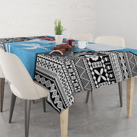 Fiji Day 2026 Tablecloth Masi Tapa Pattern With Palm Tree LT05 - Polynesian Pride