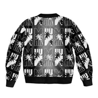 Bula Fiji Bomber Jacket Black Makare Masi Tapa Pattern LT05 - Polynesian Pride