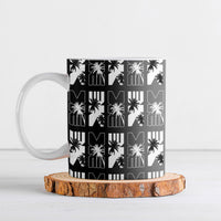 Bula Fiji Ceramic Mug Black Makare Masi Tapa Pattern LT05 Black - Polynesian Pride