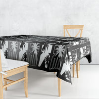 Bula Fiji Tablecloth Black Makare Masi Tapa Pattern LT05 - Polynesian Pride