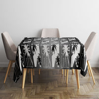 Bula Fiji Tablecloth Black Makare Masi Tapa Pattern LT05 - Polynesian Pride