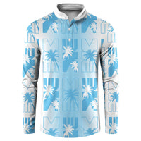 Bula Fiji Button Sweatshirt White Makare Masi Tapa Pattern LT05 White - Polynesian Pride