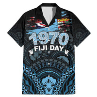 Personalised Happy Fiji Day 1970 Family Matching Mermaid Dress and Hawaiian Shirt Flag Grunge Style