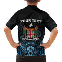 Personalised Happy Fiji Day 1970 Kid Hawaiian Shirt Flag Grunge Style LT05 - Polynesian Pride