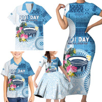 Fiji Day Family Matching Short Sleeve Bodycon Dress and Hawaiian Shirt Proud To Be Fijian