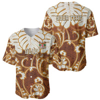 Personalized Fiji Spring Break Baseball Jersey Fijian Tapa Pattern Brown LT05 - Polynesian Pride