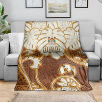 Personalized Fiji Spring Break Blanket Fijian Tapa Pattern Brown LT05 - Polynesian Pride