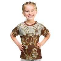 Personalized Fiji Spring Break Kid T Shirt Fijian Tapa Pattern Brown LT05 Brown - Polynesian Pride