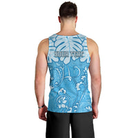 Personalized Fiji Spring Break Men Tank Top Fijian Tapa Pattern Blue LT05 - Polynesian Pride