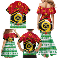 Personalized Vanuatu Christmas Family Matching Mermaid Dress and Hawaiian Shirt Santa God Yumi LT05 - Polynesian Pride