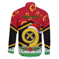 Personalized Vanuatu Christmas Family Matching Off Shoulder Long Sleeve Dress and Hawaiian Shirt Santa God Yumi LT05 - Polynesian Pride