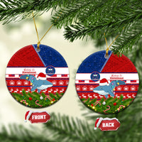Samoa Christmas Ceramic Ornament Santas Whale Manuia Le Kerisimasi LT05 Circle Red - Polynesian Pride