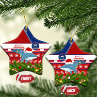 Samoa Christmas Ceramic Ornament Santas Whale Manuia Le Kerisimasi LT05 Star Red - Polynesian Pride