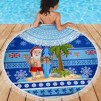 Fiji Christmas Beach Blanket Santa Claus Surf Marau Na Kerisimasi LT05 - Wonder Print Shop