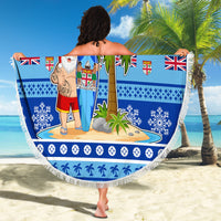 Fiji Christmas Beach Blanket Santa Claus Surf Marau Na Kerisimasi LT05 - Wonder Print Shop