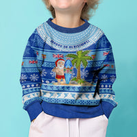 Personalised Fiji Christmas Kid Ugly Christmas Sweater Santa Claus Surf Marau Na Kerisimasi LT05 - Polynesian Pride