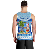 Personalized Fiji Christmas Men Tank Top Santa Claus Surf Marau Na Kerisimasi LT05 - Polynesian Pride